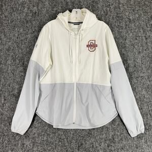 Under Armour Jacket Womens Large White Squad Warm Up Workout‎ Gym Zip Up Vented